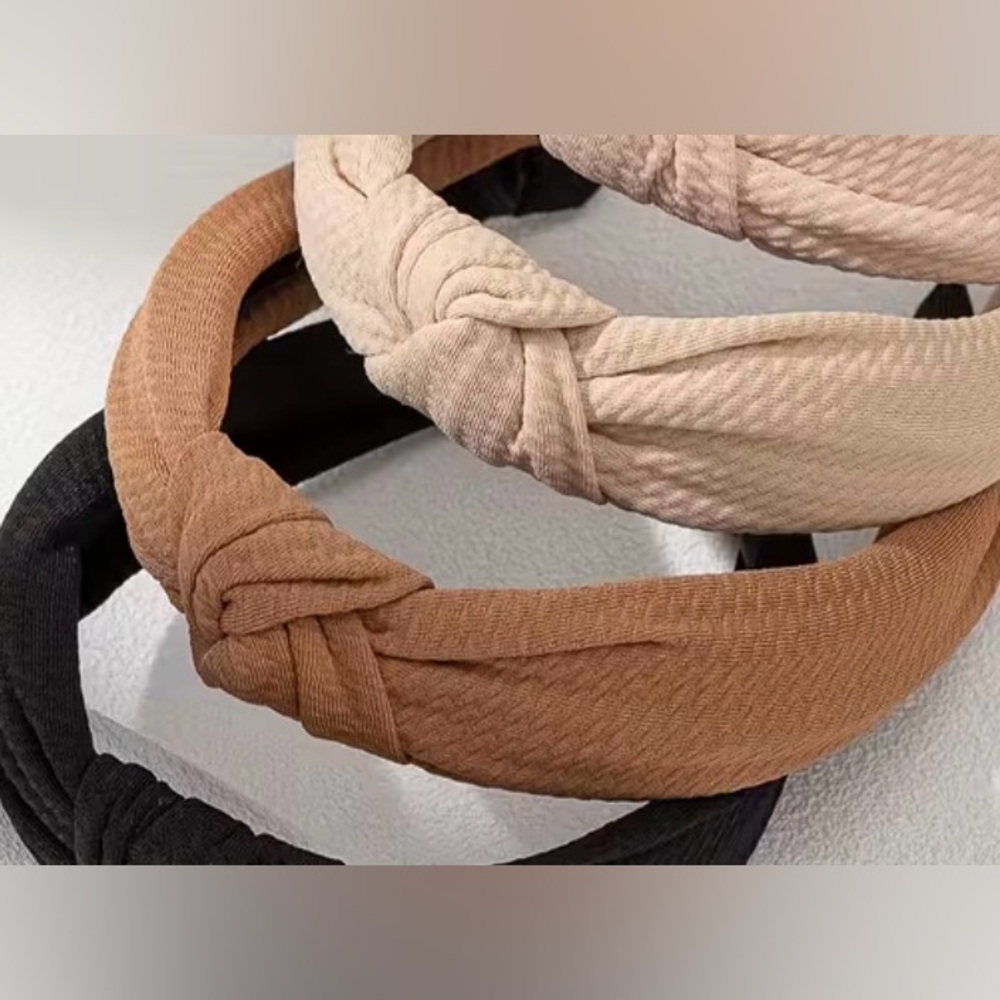 New Elegant Knotted Headbands -Only tan left. Middle one